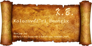 Kolozsvári Beatrix névjegykártya